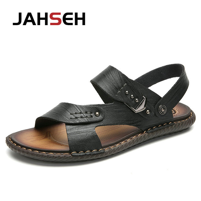 2022 new men sandals split leather men summer shoes new man casual comfortable outdoor sandals men walking shoes slippers