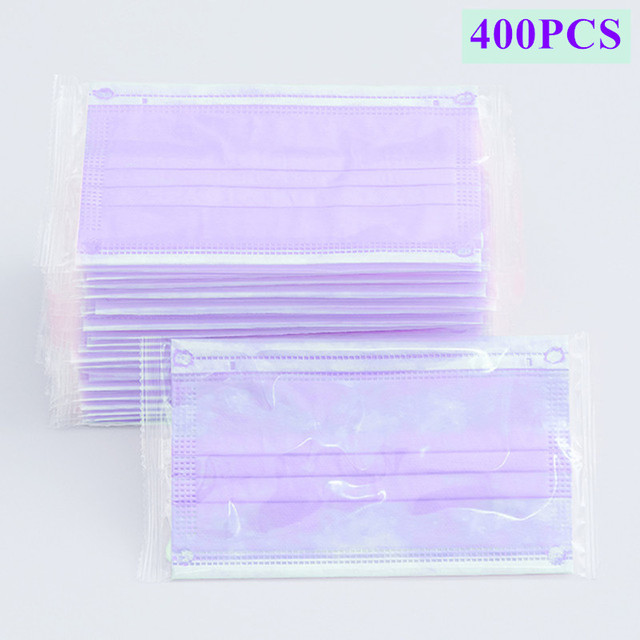 10/100/200/400pcs Disposable Adult Mask 3-Layer Non-woven Meltblown Mask Individually Wrapped Mask Black Filter Mask Face Masks