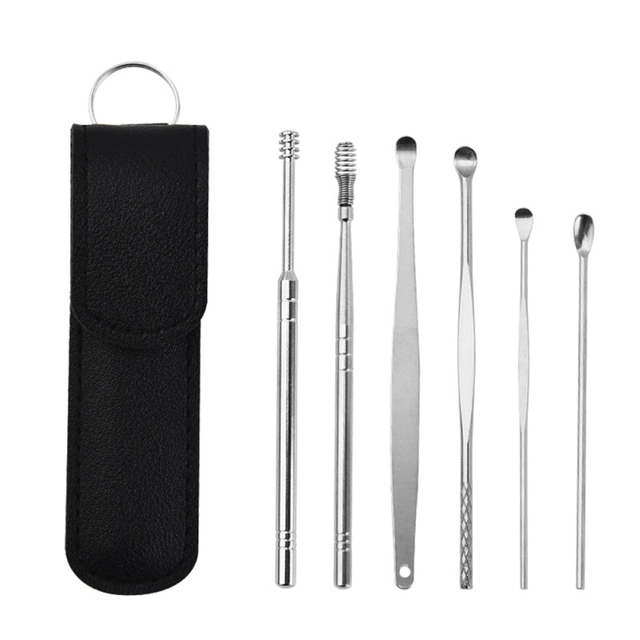 6pcs/set Stainless Steel Ear Wax Ear Cleaning Kit Ear Wax Removal Tools Ear Cleaning Tools