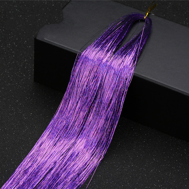 1pc Sparkle Shiny Hair Tinsel Hair Extensions Dazzle Women Hippie For Braiding Headdress Hair Braiding Tools Long 100cm