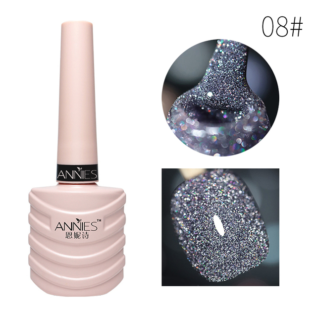 Glitter Cat Eye Nail Gel Reflective Glitter Permanent No Fade No Required Nail Magnet Soaked UV Nail Gel