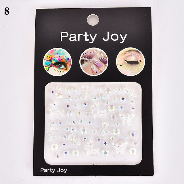 3D Diamond Eyeshadow Stickers Face Jewels Self Adhesive Face Body Eyebrow Diamond Nail Stickers Decals Decoration Photography