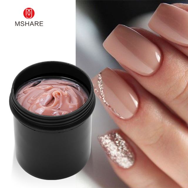 MSHARE Gel Builder Gel Nail Extension Gel 150ml Cream Medium Soft Cover Shade Pink White Fast Extension UV Nail Hard Gel