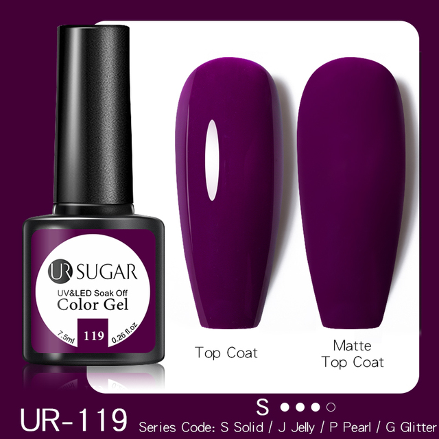 UR SUGAR 7.5ml Purple Series Gel Nail Polish Reflective Laser Gel Glitter Semi Permanent Lamp Varnish Soak Off Nail Art Design