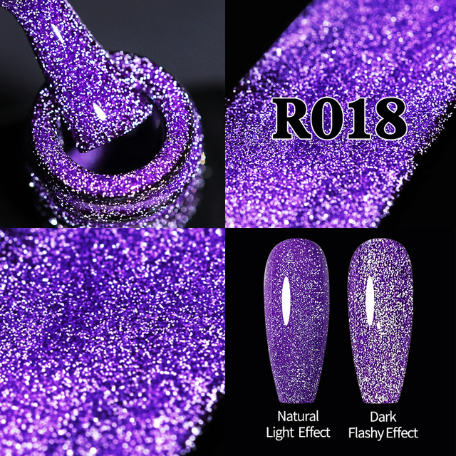 UR Sugar Fluorescent Reflective Gel Holographic Gel Nail Polish Shine Neon Glitter Semi Permanent Soak Off UV LED Nail Gel