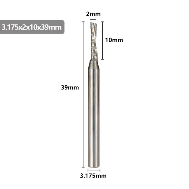 XCAN - Single Carbide Cutting Machine, 3.175mm (1/8"), CNC Router, 1-3.175mm Diameter, for Aluminum Cutting