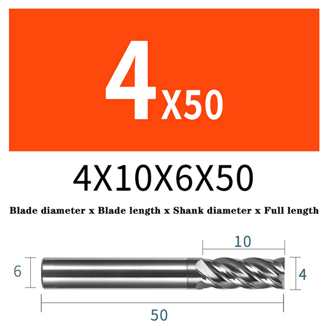 HRC68 Solid Carbide End Mills 4 Flute Tungsten Steel Milling Cutter Face Tools Milling Cutter For Titanium Stainless Steel Alloy