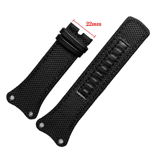 Nylon+Leather Watchband Thickened Canvas Strap For K4b381b6 K4b381b3 K4B384B6 Waterproof Wristband Watch Band 30mm Black With Tool