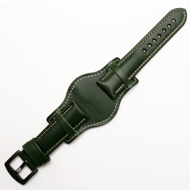 Genuine Leather Bracelet 18mm 20mm 21mm 22mm Watch Strap Man Watchband With Mat Wrist Band Handmade Leather Bracelet