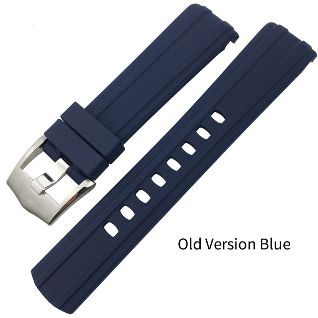 20mm 21mm 19/22mm High Quality Fluoros Rubber Watches Silicone Band Belt Fit For Omega New Seamaster 300 Black Blue Soft Strap