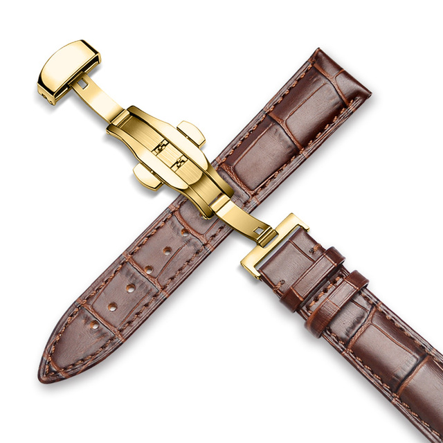 Buzzle Watchband 18mm 19mm 20mm 21mm 22mm 24mm Calf Genuine Leather Watch Band Crocodile Grain Watch Strap for Tissot Seiko
