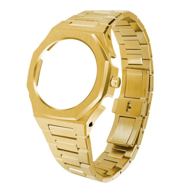 GA2100 New Model Home Oak All Metal Bezel Strap Simple Style in One Watch Bands for G-SHOCK GA2100/2110 Accessories