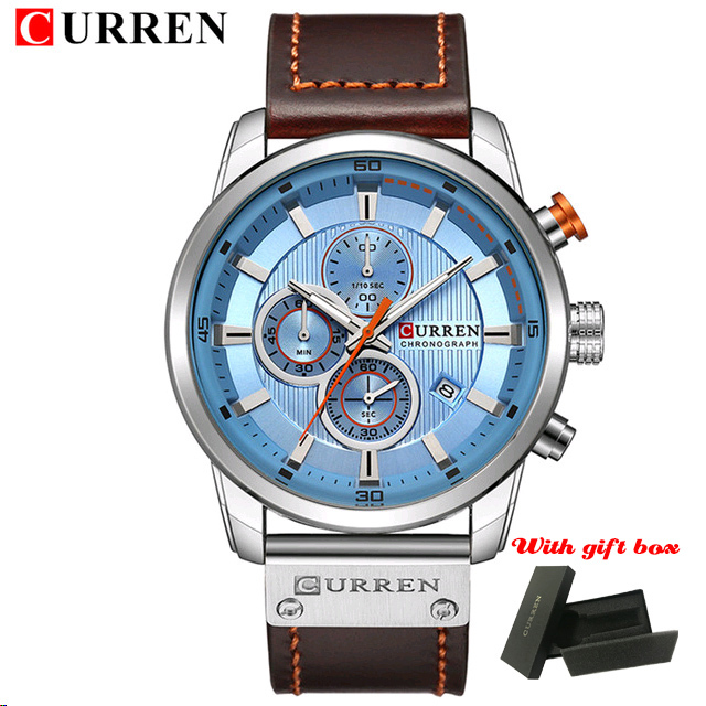 Luxury Brand CURREN Fashion Analog Digital Chronograph Men's Quartz Watch Business Sport Waterproof Leather Watch for Men Relogio