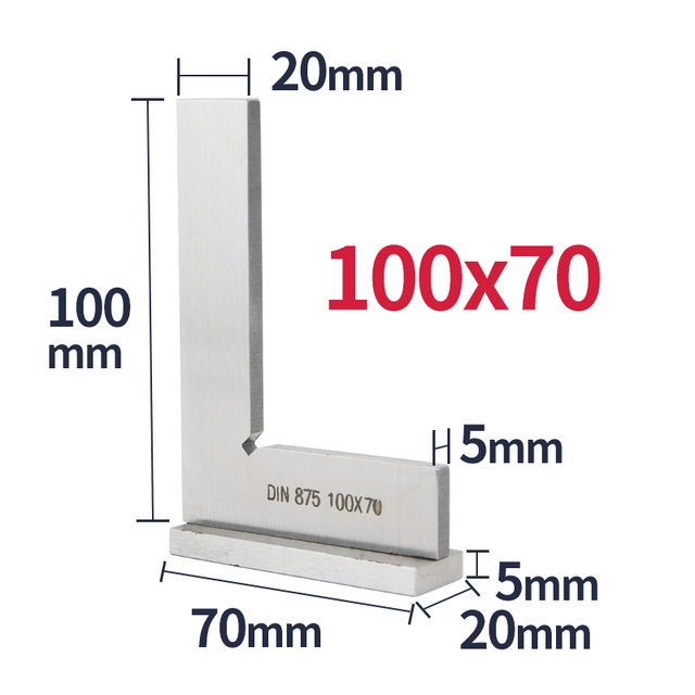 90 Degree Flat Edge Square Carpenter Square White Try Square Angle Square L-shaped Carpenter Ruler Marking Carpenter Scale