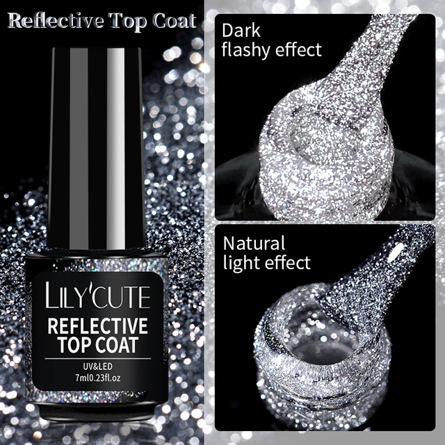 LILYCUTE 7ml Glitter Gel Nail Polish Laser Sequins Soak Off UV Gel Semi Permanent Colored Nails Gel Polish DIY Nail Art Esmalte