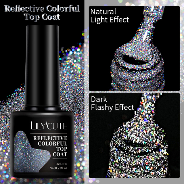 LILYCUTE 7ml Glitter Gel Nail Polish Laser Sequins Soak Off UV Gel Semi Permanent Colored Nails Gel Polish DIY Nail Art Esmalte