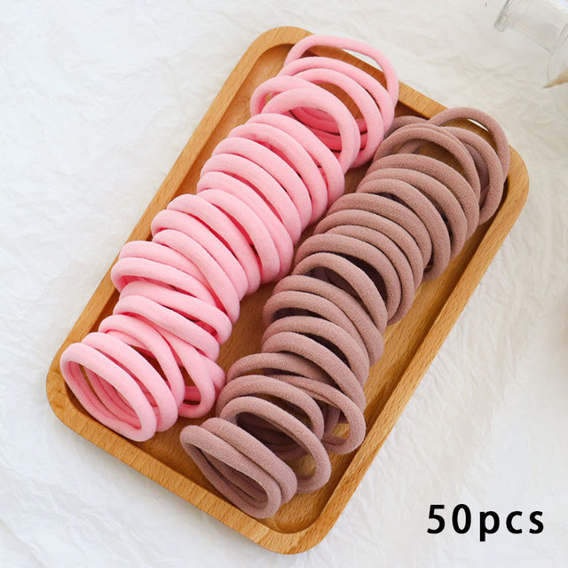 50pcs Girls Solid Color Big Rubber Band Ponytail Holder Gum Headwear Elastic Hair Bands Korean Girl Hair Accessories Ornaments