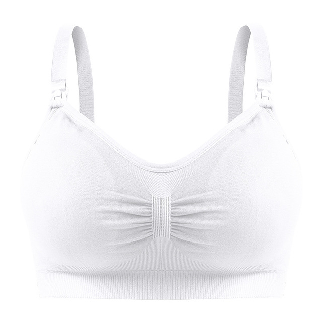 Breastfeeding Bra Clothes For Pregnant Women Up Open Button Wire Free Double Layer Seamless Maternity Underwear Large Size