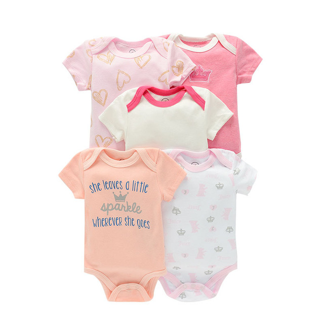 5pcs baby girl/boy bodysuit clothes for newborns high quality summer romper jumpsuits short sleeve infant girls clothes