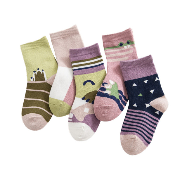 5pairs/lot Cute Cartoon Baby Girls Socks Winter Thicken Soft Kawaii Infant Toddler Socks Cotton Baby Boy Sports Socks for 1-12Y