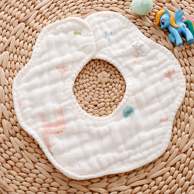 Baby Bibs 360 Degree Rotation 8 Layers Gauze Gauze Baby Kids Bandana Burp Cloth Soft Newborn Infant Saliva Towel Baby Stuff