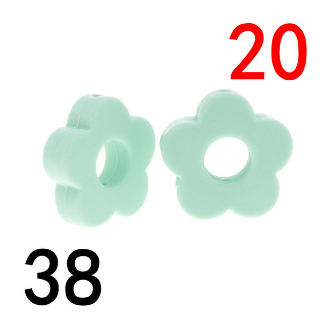 20pcs Baby Flower Beads Silicone Beads Flower Silicone Beads Teething Magic Teether Baby Chew Necklace Chew BPA Free Gift