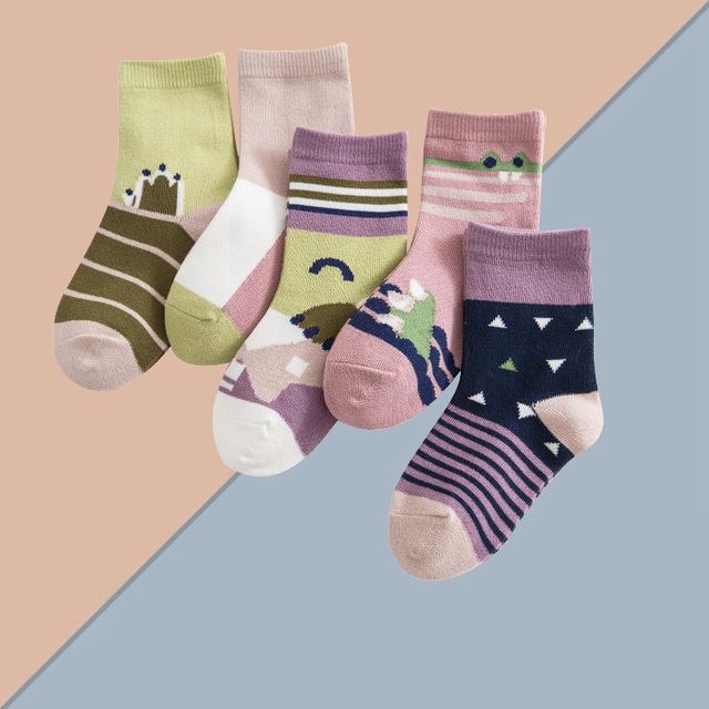 5 pairs soft cotton children socks cute cartoon print kids socks newborn baby boy socks casual girls boys socks 1 to 12 years