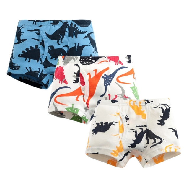 3pcs/set Cartoon Dinosaur Cotton Boys Boxer Underpants Children Panties Warm Cartoon Underwear Kids Panty Shorts 3-10 Years