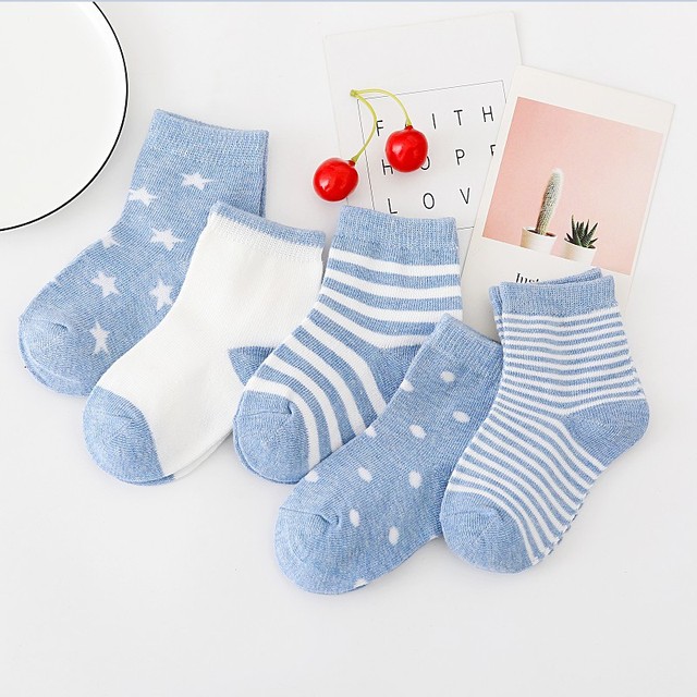 5pairs/lot 2022 Baby Socks for Kids Girls Boy Cotton Stripe Cartoon Animals Summer Baby Knitwear Socks Newborn Baby Clothes