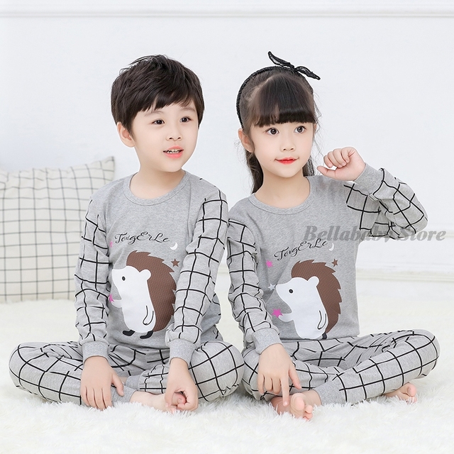 Baby Boy Girl Pajama Sets Korean Spring Pajamas For Kids Sleepwear Set Cotton Cartoon Cow Night Outfits Autumn Children Clothes