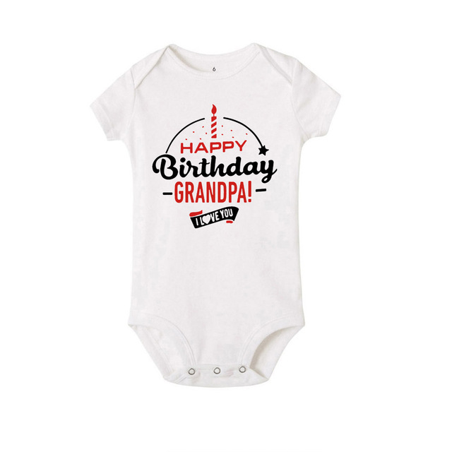 2021 Funny Happy Father's Day Mother Grandma Grandpa Baby Bodysuit Newborn Boys Girls Summer Short Sleeve Casual Wear