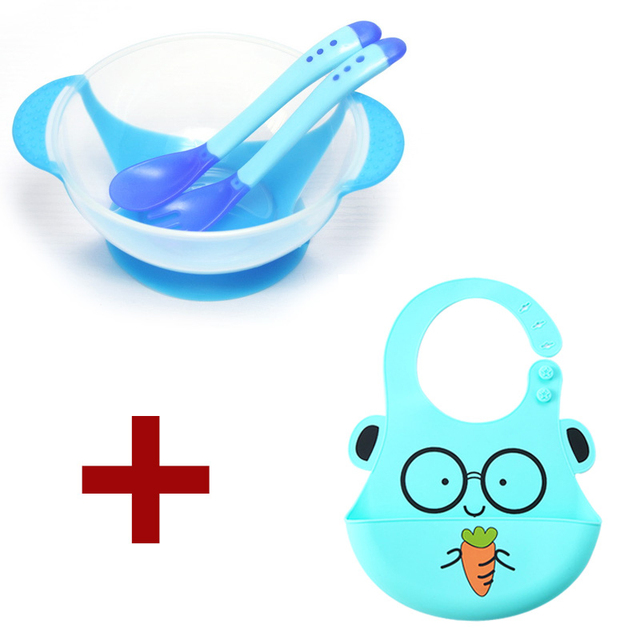 Baby Dish Set Training Bowl Spoon Cutlery Set Dinner Bowl Learning Dishes With Suction Cup Children Training Dinnerware