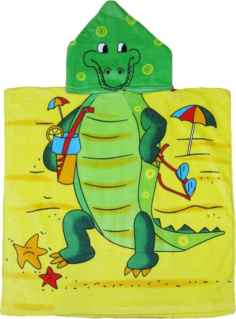 Children Cartoon Baby Hooded Cloak Beach Towel Boys Girls Kids Swimming Bath Towel Microfiber Terry Infant Bathing Wrap Bathrobe