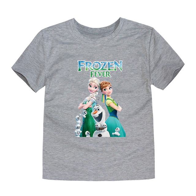 Disney Cartoon T-shirt for Boys Teens Children Summer Tops Girls Frozen Tees Anna and Elsa Cosplay T-shirt Olaf T-shirt