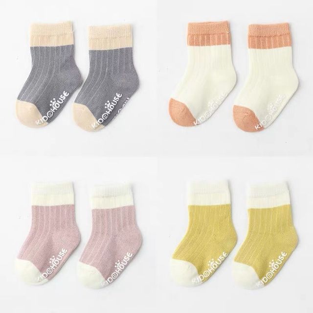 4 Pairs Cotton Baby Socks Cotton Socks Baby Boys Girls Cute Lovely Anti-Slip Socks Toddler Kids Fashion Soft Socks Autumn