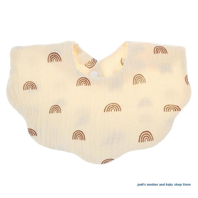 67JC Baby Wavy Shape Feeding Bib Bandana Burp Cloths Scarf Printed Saliva Towel Apron