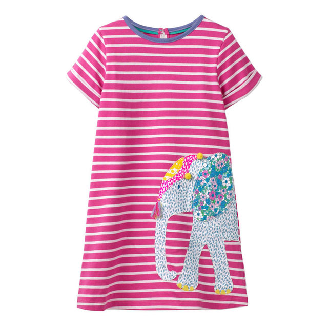 Little maven 2022 baby girls summer dress cotton lined cat children's casual lovely and comfortable clothes for 2-7 years old