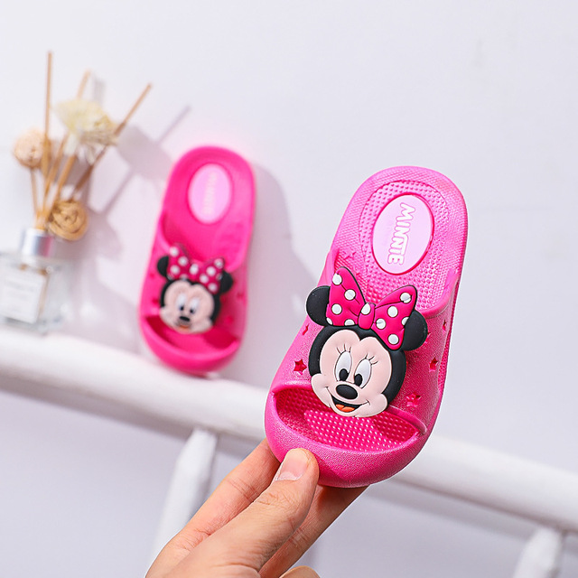 Disney Summer New Frozen Princess Slippers Non-slip Home Indoor Boys Mickey Mouse Cute Princess Off-Beach Shoes