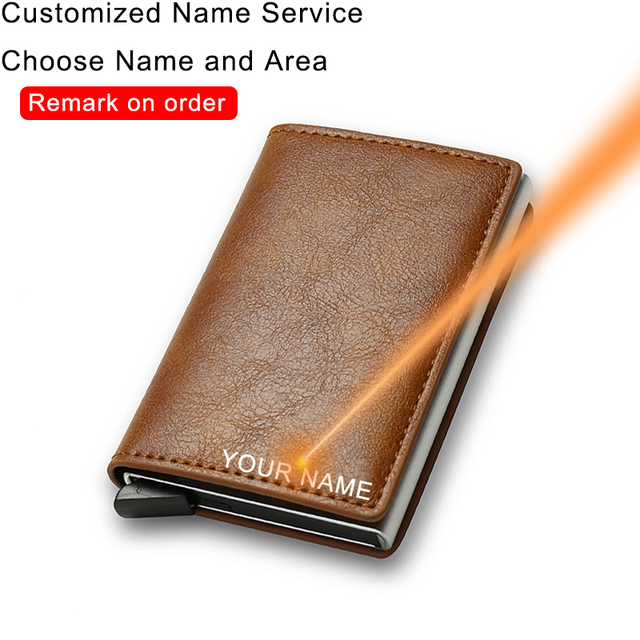 DIENQI - Anti Rfid Card Case for Men and Women, Metal Aluminum Mini Wallet for ID Credit Cards