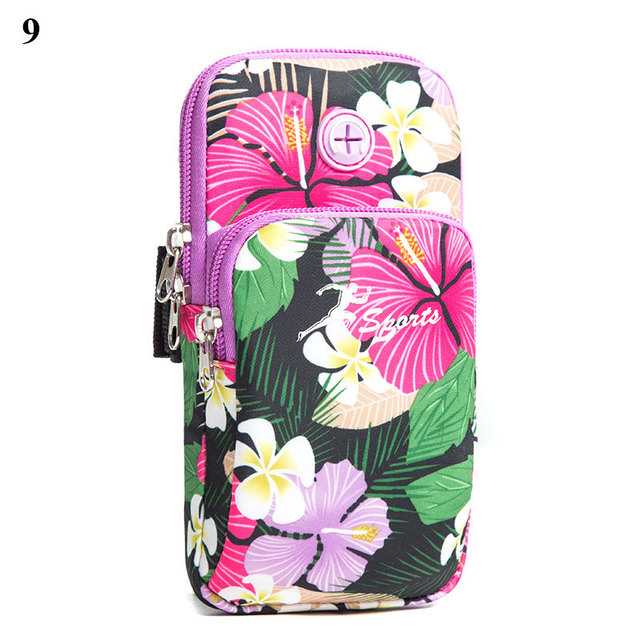 Mobile Phone Arm Bag Flamingo Flower Print Outdoor Sports Running Armband Handbag Holder Bag Gym Pouch for iPhone 12 11 Pro Max