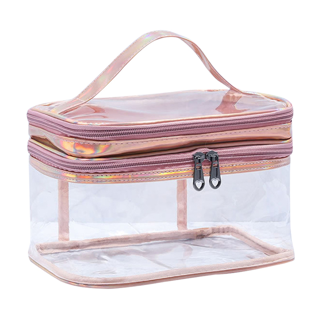 2022 Ladies Transparent Waterproof Cosmetic Bag Female Wash Toilet Bag Organizer Large Capacity PVC Travel Makeup Storage Bag