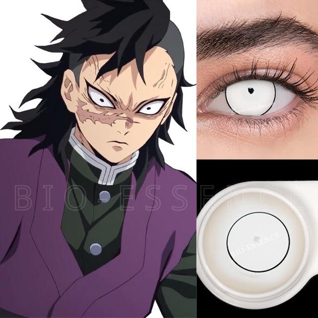 Bio-essence 1 Pair Cosplay Color Contact Lenses Nezuko Cosplay Anime Eye Contacts Pink Lenses Demon Slayer Cosplay Lenses