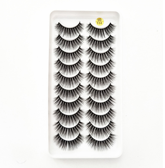 10 pairs of 3D false eyelashes, handmade, soft and hot, naturally, to create a perfect eye makeup, cross and thick