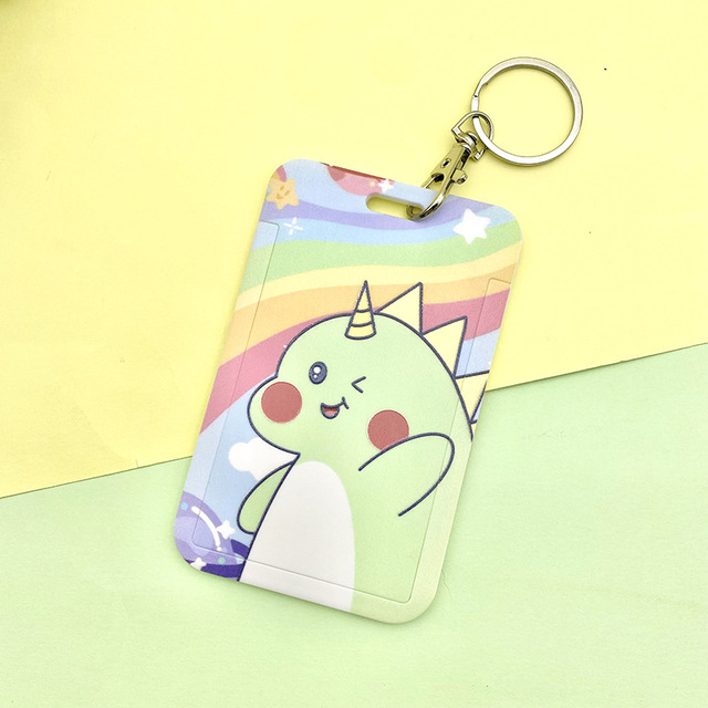 Cartoon ID Credit Card Holder Bank Students Bus Card Case Hand Rope Visit Door ID Badge Cover Cards for Women Men Pendants