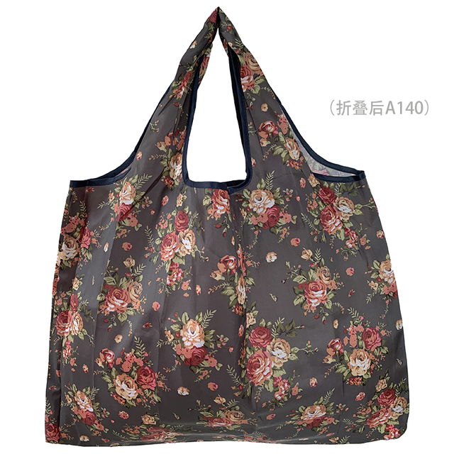 Large Durable Nylon Printing Foldable Eco-friendly Shopping Bag Tote Folding Pouch Bags Convenient Storage Bags Large Capacity