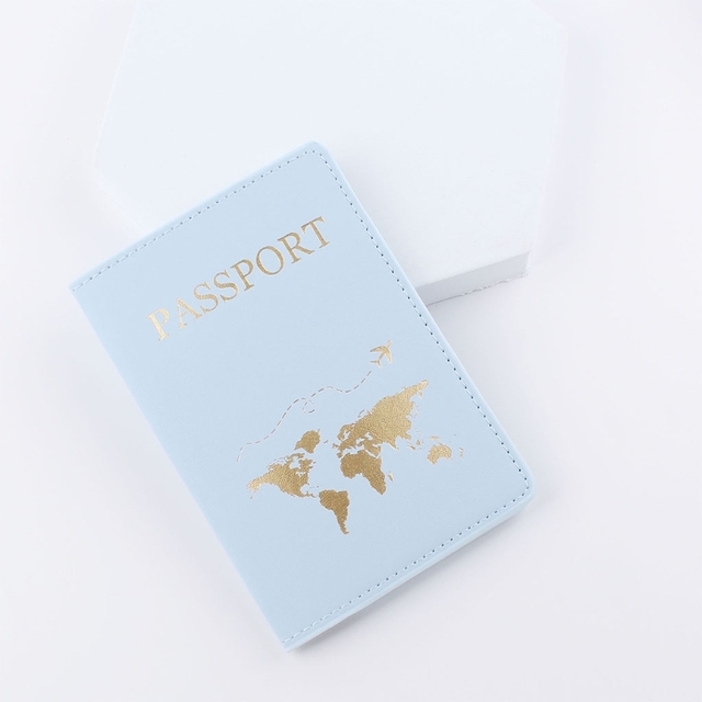 831A Simple Fashion Passport Holder World Map Thin Slim Personality Travel Wallet Gift PU Leather Card Holder Cover Unisex