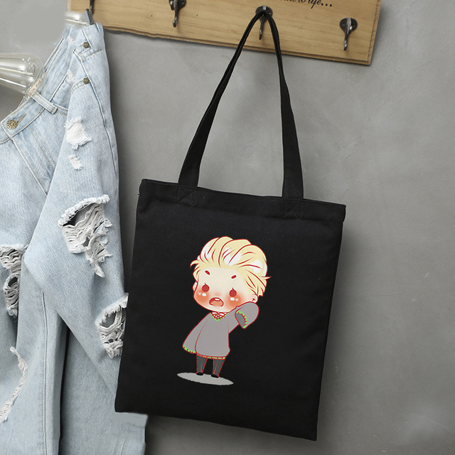 Draco Malfoy Shopping Bags Shopper Travel Bags Canvas Woman Tote Mom Designer Canvas Bags Cheap Printed Shopping Tote