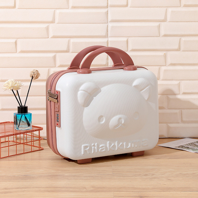 14 Inch Rilakkuma Storage Box Makeup Box Mini Portable Suitcase With Password Lock Small Luggage Make Up Storage Case