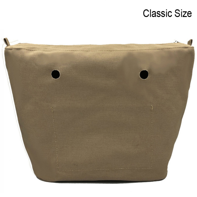 Classic Mini Size Waterproof Solid Canvas Insert Inner Liner Insert Zipper Pocket For Obag O Bag Silicone Handbag Bag