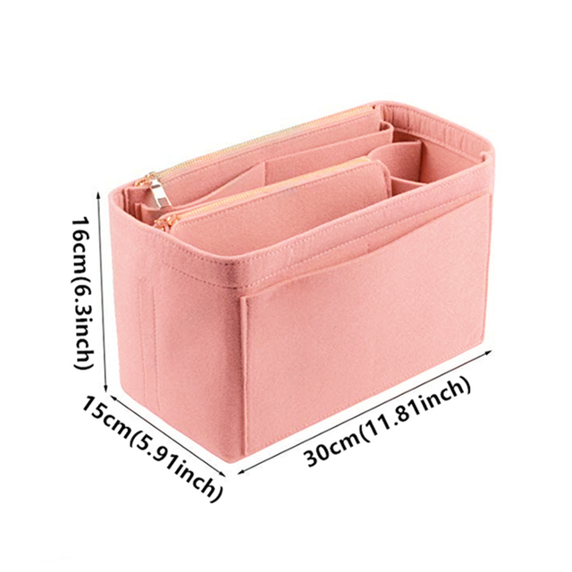 New Popular Women Makeup Organizer Felt Cloth Insert Bag Multifunction Travel Cosmetic Bag Girl Toiletry Storage Liner Bags